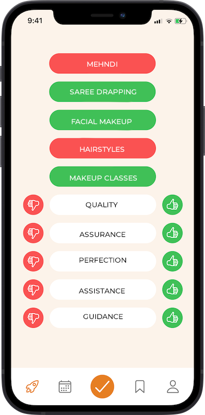 iPhone app
            preferences selection screen